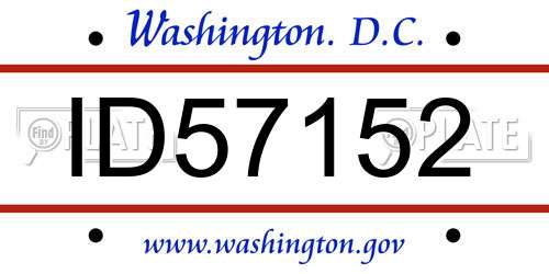 ID57152 District Of Columbia License Plate