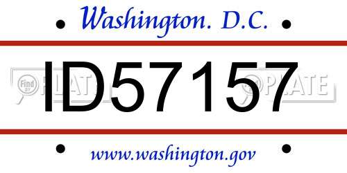 ID57157 District Of Columbia License Plate