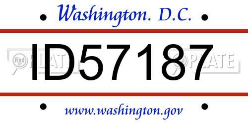 ID57187 District Of Columbia License Plate