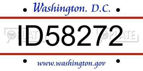 ID58272 District Of Columbia License Plate