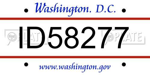 ID58277 District Of Columbia License Plate