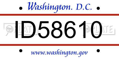 ID58610 District Of Columbia License Plate