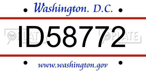 ID58772 District Of Columbia License Plate