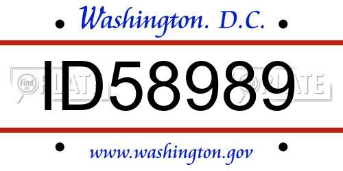 ID58989 District Of Columbia License Plate