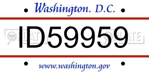 ID59959 District Of Columbia License Plate