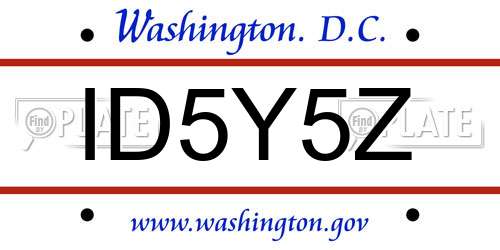 ID5Y5Z District Of Columbia License Plate
