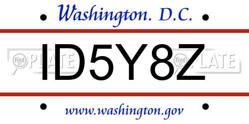 ID5Y8Z District Of Columbia License Plate