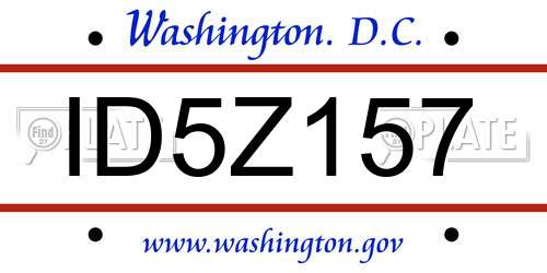 ID5Z157 District Of Columbia License Plate