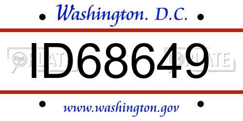 ID68649 District Of Columbia License Plate