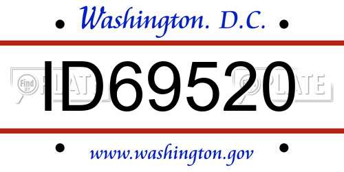 ID69520 District Of Columbia License Plate