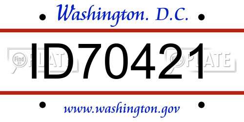 ID70421 District Of Columbia License Plate
