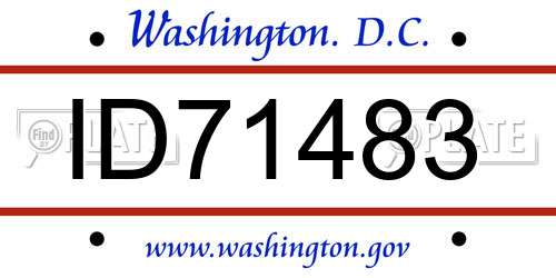 ID71483 District Of Columbia License Plate