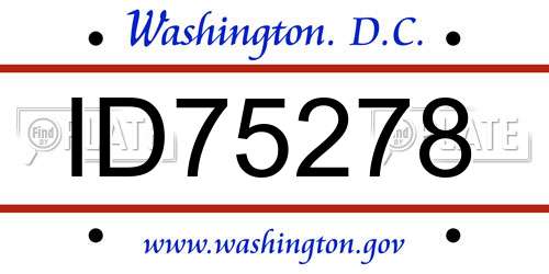 ID75278 District Of Columbia License Plate