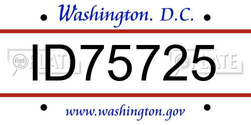 ID75725 District Of Columbia License Plate