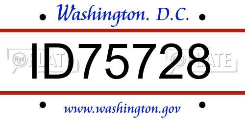 ID75728 District Of Columbia License Plate