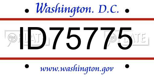 ID75775 District Of Columbia License Plate