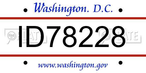 ID78228 District Of Columbia License Plate