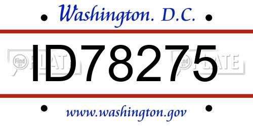 ID78275 District Of Columbia License Plate
