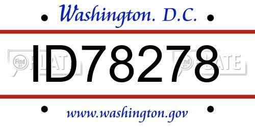 ID78278 District Of Columbia License Plate