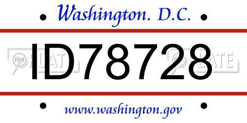 ID78728 District Of Columbia License Plate