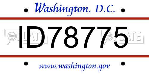 ID78775 District Of Columbia License Plate