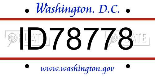 ID78778 District Of Columbia License Plate