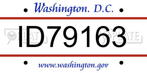 ID79163 District Of Columbia License Plate