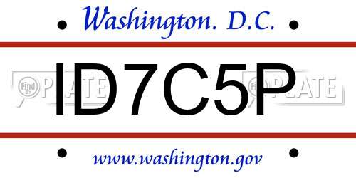 ID7C5P District Of Columbia License Plate