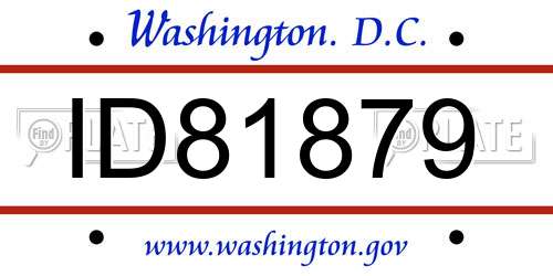 ID81879 District Of Columbia License Plate