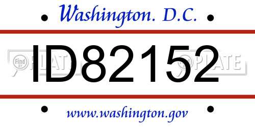 ID82152 District Of Columbia License Plate