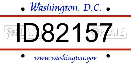 ID82157 District Of Columbia License Plate