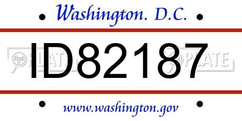 ID82187 District Of Columbia License Plate