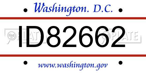ID82662 District Of Columbia License Plate