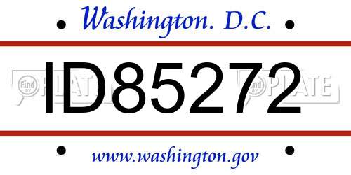 ID85272 District Of Columbia License Plate