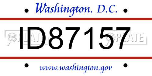 ID87157 District Of Columbia License Plate