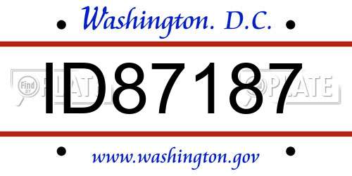 ID87187 District Of Columbia License Plate