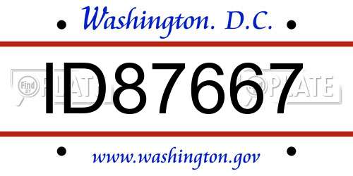 ID87667 District Of Columbia License Plate