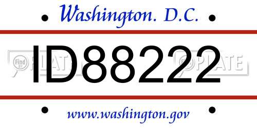 ID88222 District Of Columbia License Plate