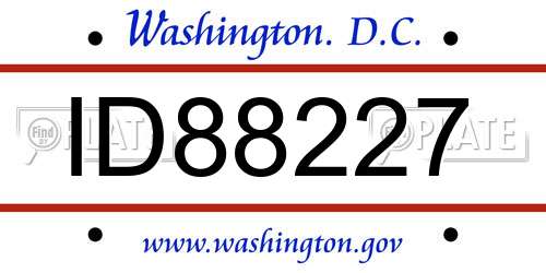 ID88227 District Of Columbia License Plate