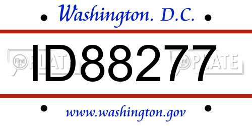 ID88277 District Of Columbia License Plate