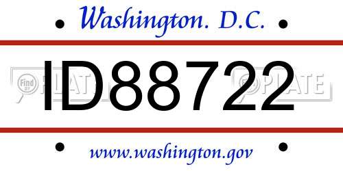 ID88722 District Of Columbia License Plate