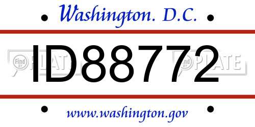 ID88772 District Of Columbia License Plate