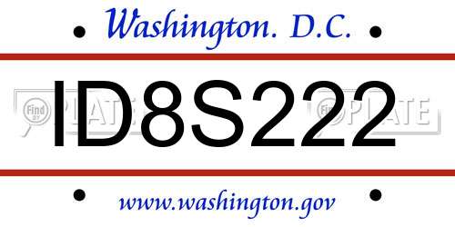 ID8S222 District Of Columbia License Plate