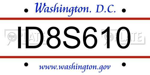ID8S610 District Of Columbia License Plate