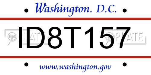 ID8T157 District Of Columbia License Plate