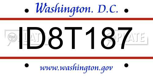 ID8T187 District Of Columbia License Plate