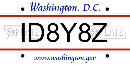 ID8Y8Z District Of Columbia License Plate