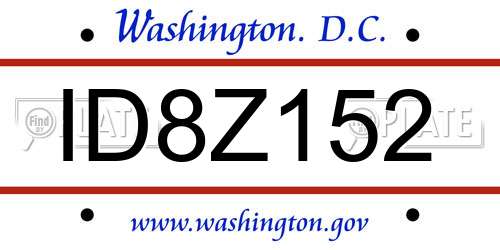 ID8Z152 District Of Columbia License Plate
