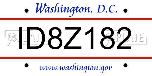 ID8Z182 District Of Columbia License Plate