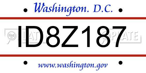ID8Z187 District Of Columbia License Plate
